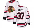 Chicago Blackhawks #37 Graham Knott Authentic White Away NHL Jersey