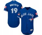 Toronto Blue Jays #19 Jose Bautista Authentic Royal Blue Fashion Stars & Stripes Flex Base Baseball Jersey