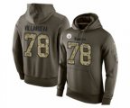 Pittsburgh Steelers #78 Alejandro Villanueva Green Salute To Service Pullover Hoodie