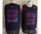 Chicago Bulls #23 Michael Jordan Swingman Black Blue No. Basketball Jersey