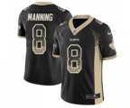 New Orleans Saints #8 Archie Manning Limited Black Rush Drift Fashion Football Jersey