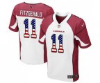 Arizona Cardinals #11 Larry Fitzgerald Elite White Road USA Flag Fashion Football Jersey
