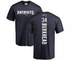 New England Patriots #34 Rex Burkhead Navy Blue Backer T-Shirt
