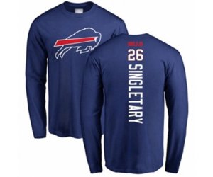 Buffalo Bills #26 Devin Singletary Royal Blue Backer Long Sleeve T-Shirt
