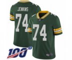 Green Bay Packers #74 Elgton Jenkins Green Team Color Vapor Untouchable Limited Player 100th Season Football Jersey