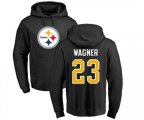 Pittsburgh Steelers #23 Mike Wagner Black Name & Number Logo Pullover Hoodie