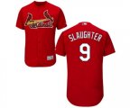 St. Louis Cardinals #9 Enos Slaughter Red Alternate Flex Base Authentic Collection Baseball Jersey