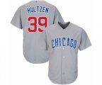 Chicago Cubs Danny Hultzen Replica Grey Road Cool Base Baseball Player Jersey