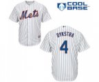 New York Mets #4 Lenny Dykstra Replica White Home Cool Base Baseball Jersey