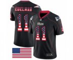 New England Patriots #11 Julian Edelman Limited Black Rush USA Flag NFL Jersey