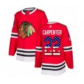 Chicago Blackhawks #22 Ryan Carpenter Authentic Red USA Flag Fashion Hockey Jersey
