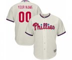 Philadelphia Phillies Customized Replica Cream Alternate Home Cool Base Baseball Jersey