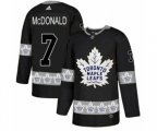 Toronto Maple Leafs #7 Lanny McDonald Authentic Black Team Logo Fashion NHL Jersey
