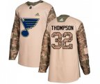 Adidas St. Louis Blues #32 Tage Thompson Authentic Camo Veterans Day Practice NHL Jersey