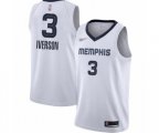 Memphis Grizzlies #3 Allen Iverson Swingman White Finished Basketball Jersey - Association Edition