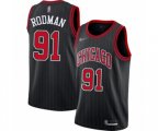Chicago Bulls #91 Dennis Rodman Swingman Black Finished Basketball Jersey - Statement Edition