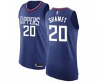 Los Angeles Clippers #20 Landry Shamet Authentic Blue Basketball Jersey - Icon Edition
