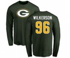 Green Bay Packers #96 Muhammad Wilkerson Green Name & Number Logo Long Sleeve T-Shirt