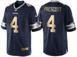 Dallas Cowboys #4 Dak Prescott Navy Blue 2016 Christmas Gold NFL Game Edition Jersey