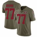 San Francisco 49ers #77 Trent Brown Limited Olive 2017 Salute to Service NFL Jerse