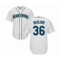 Seattle Mariners #36 Reggie McClain Authentic White Home Cool Base Baseball Player Jersey