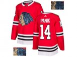 Chicago Blackhawks #14 Richard Panik Red Home Authentic Fashion Gold Stitched NHL Jersey