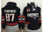 New England Patriots #87 Rob Gronkowski Blue Sawyer Hooded Sweatshirt NFL Hoodie