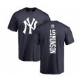 New York Yankees #15 Thurman Munson Navy Blue Backer T-Shirt