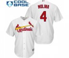 St. Louis Cardinals #4 Yadier Molina Replica White Home Cool Base Baseball Jersey
