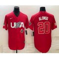 USA Baseball #20 Pete Alonso 2023 Red World Classic Stitched Jerseys