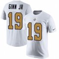 New Orleans Saints #19 Ted Ginn Jr White Rush Pride Name & Number T-Shirt