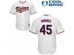 Minnesota Twins #45 Phil Hughes Authentic White Home Cool Base MLB Jersey
