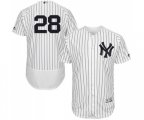 New York Yankees #28 Austin Romine White Home Flex Base Authentic Collection MLB Jersey