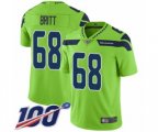 Seattle Seahawks #68 Justin Britt Limited Green Rush Vapor Untouchable 100th Season Football Jersey