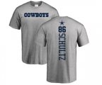 Dallas Cowboys #86 Dalton Schultz Ash Backer T-Shirt