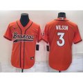 Denver Broncos #3 Russell Wilson Orange Stitched Cool Base Nike Baseball Jersey