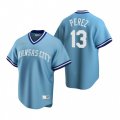 Nike Kansas City Royals #13 Salvador Perez Light Blue Cooperstown Collection Road Stitched Baseball Jersey