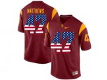 2016 US Flag Fashion USC Trojans Clay Matthews #47 College Football Jersey - Red