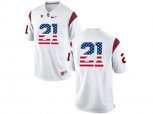 2016 US Flag Fashion USC Trojans Adoree' Jackson #21 College Football Jersey - White