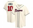 Atlanta Braves #10 Chipper Jones Cream Replica Alternate Jersey
