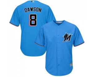 Miami Marlins #8 Andre Dawson Replica Blue Alternate 1 Cool Base Baseball Jersey