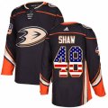 Anaheim Ducks #48 Logan Shaw Authentic Black USA Flag Fashion NHL Jersey