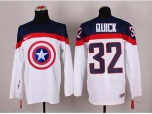 NHL Olympic Team USA #32 Jonathan Quick white Captain America Fashion Stitched Jerseys