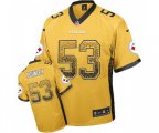 Pittsburgh Steelers #53 Maurkice Pouncey Elite Gold Drift Fashion Football Jersey