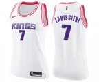 Women's Sacramento Kings #7 Skal Labissiere Swingman White Pink Fashion Basketball Jersey
