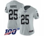 Oakland Raiders #25 Erik Harris Limited Silver Inverted Legend 100th Season Football Jersey