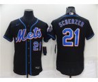 New York Mets #21 Max Scherzer Black Stitched MLB Flex Base Nike Jersey