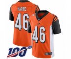 Cincinnati Bengals #46 Clark Harris Orange Alternate Vapor Untouchable Limited Player 100th Season Football Jersey
