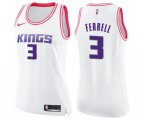 Women's Sacramento Kings #3 Yogi Ferrell Swingman White Pink Fashion Basketball Jersey
