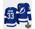 Tampa Bay Lightning #33 Christopher Gibson Blue Home Authentic 2021 NHL Stanley Cup Final Patch Jersey